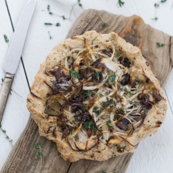 Rustic Onion, Black Olive & Thyme Tart