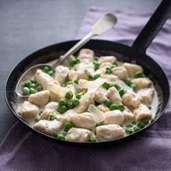 Buckwheat Gnudi with Peas