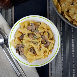 Bowtie Pasta in Mushroom Sauce