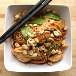 Spicy Peanut Noodles with Chicken