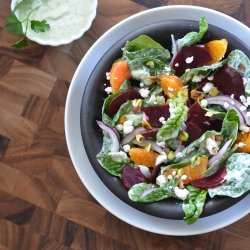 Spinach Salad with Goddess Dressing