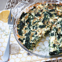 Kale and Feta Crustless Quiche