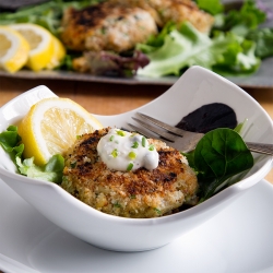 Crab Cakes with Garlic Caper Aioli