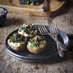 Potatoes with Swiss Chard & Garlic