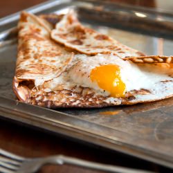 Eggs Baked Inside a Pancake