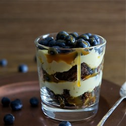 Chocolate Caramel Blueberry Trifle