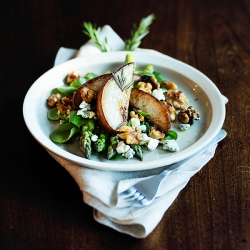 Fried Pear and Asparagus Salad