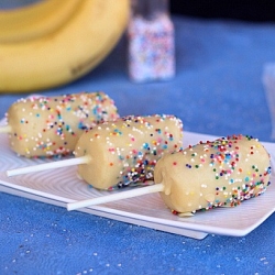 White Chocolate Banana Pops