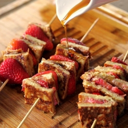 Almond Butter-Strawberry Kabobs