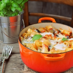 Aubergine and Tomato Pasta al Forno