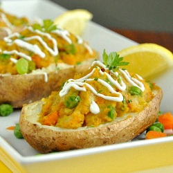 Samosa Stuffed Potatoes