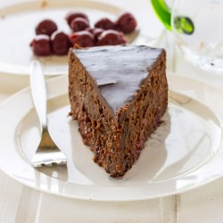 Flourless Cherry-Chocolate Fudge Cake