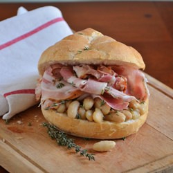 Roasted Pork Sandwich with Beans