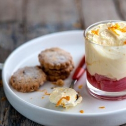 Orange Posset with Rhubarb