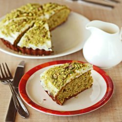 Glazed Pistachio Cottage Cheese Cake