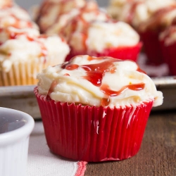 Saffron Cupcakes & Red Wine Caramel