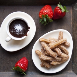 Churros and Chocolate Sauce for One