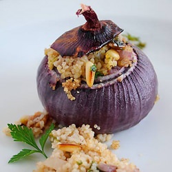 Couscous Stuffed Red Onions