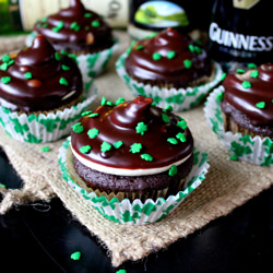 Chocolate Dipped Irish Cupcakes