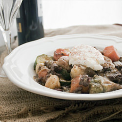 Vegetable Stew w/ Sausage & Eggs