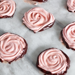 Chocolate Dipped Meringue Roses