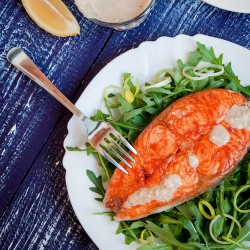 Roast Salmon Salad with Tahini