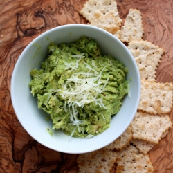 Grilled Parmesan Basil Guacamole