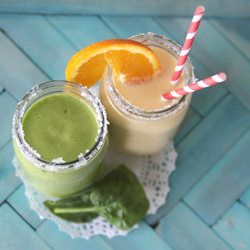 Healthy orange spinach smoothies