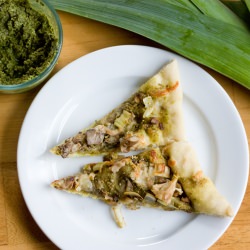 Pesto Leek Pizza