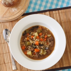 Beef, Barley & Mushroom Soup