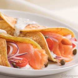 Ricotta Crepes with Smoked Salmon