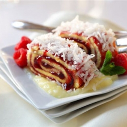 Raspberry Roll with Pina Colada