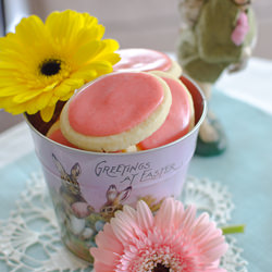 Sugar Cookies with Strawberry Icing