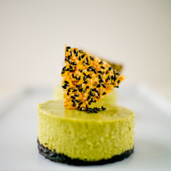 Matcha Cheesecake w/ Sesame Crisp