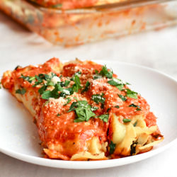 Spinach and Crepe Manicotti