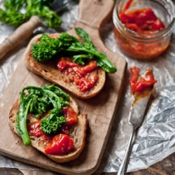 Anchovy Butter Toast w Tomato Jam