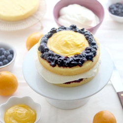 Meyer Lemon Blueberry Cream Cake