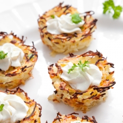 Potato Nests With Creamy Cheese