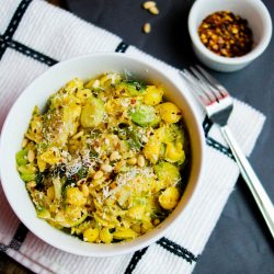 Quinoa Pasta with Brussels Sprouts