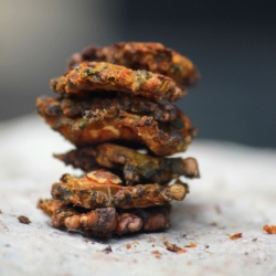 Oven Crisped Bitter Gourd