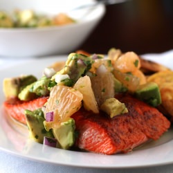 Salmon w Avocado Grapefruit Salsa