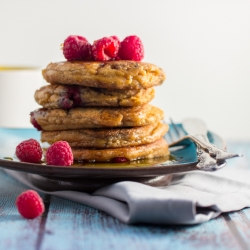 Raspberry Pancakes Made with Tea