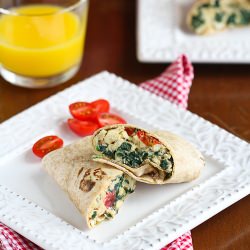 Egg Wrap Spinach Tomato Feta