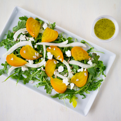 Beets, Fennel, Goat Cheese Salad