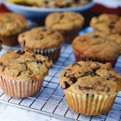 Banana Chocolate Chip Nut Muffins