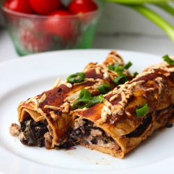 Savory Kale & Portobello Enchiladas