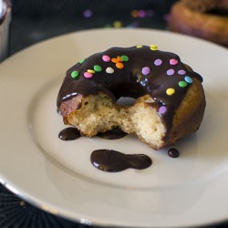 Chocolate Glazed Cake Doughnuts