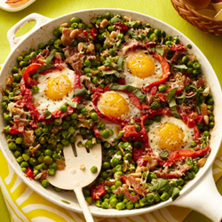 Spring Peas with Eggs and Ham