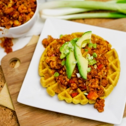 Cornbread Waffles with Sloppy Joes