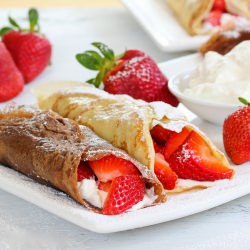 Strawberry and Cream Crepes